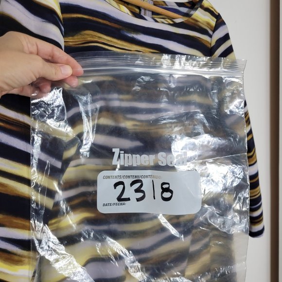 Nine West Brown White Navy 3/4 Sleeve Boat Neck Back Zip Business Casual Dress 6 - Picture 10 of 10